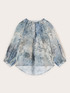 Cotton muslin blouse with print image number 4