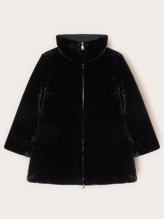 Cappotto effetto peluche reversibile