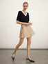 Short pleated belted skirt image number 4