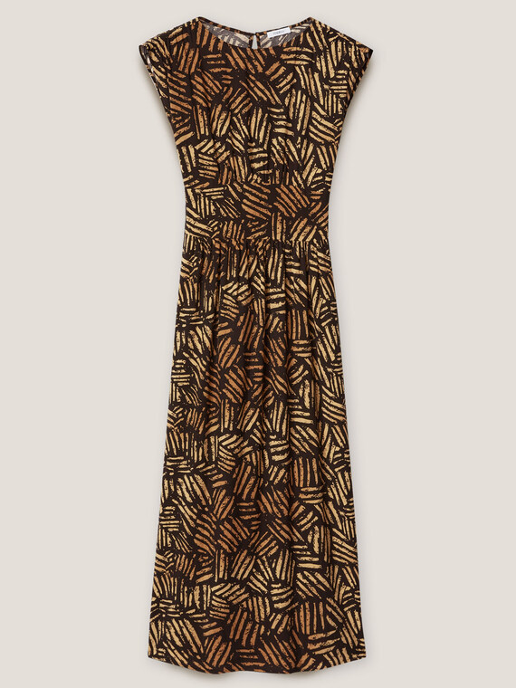 Langes Kleid aus Viskose mit Ethno-Muster