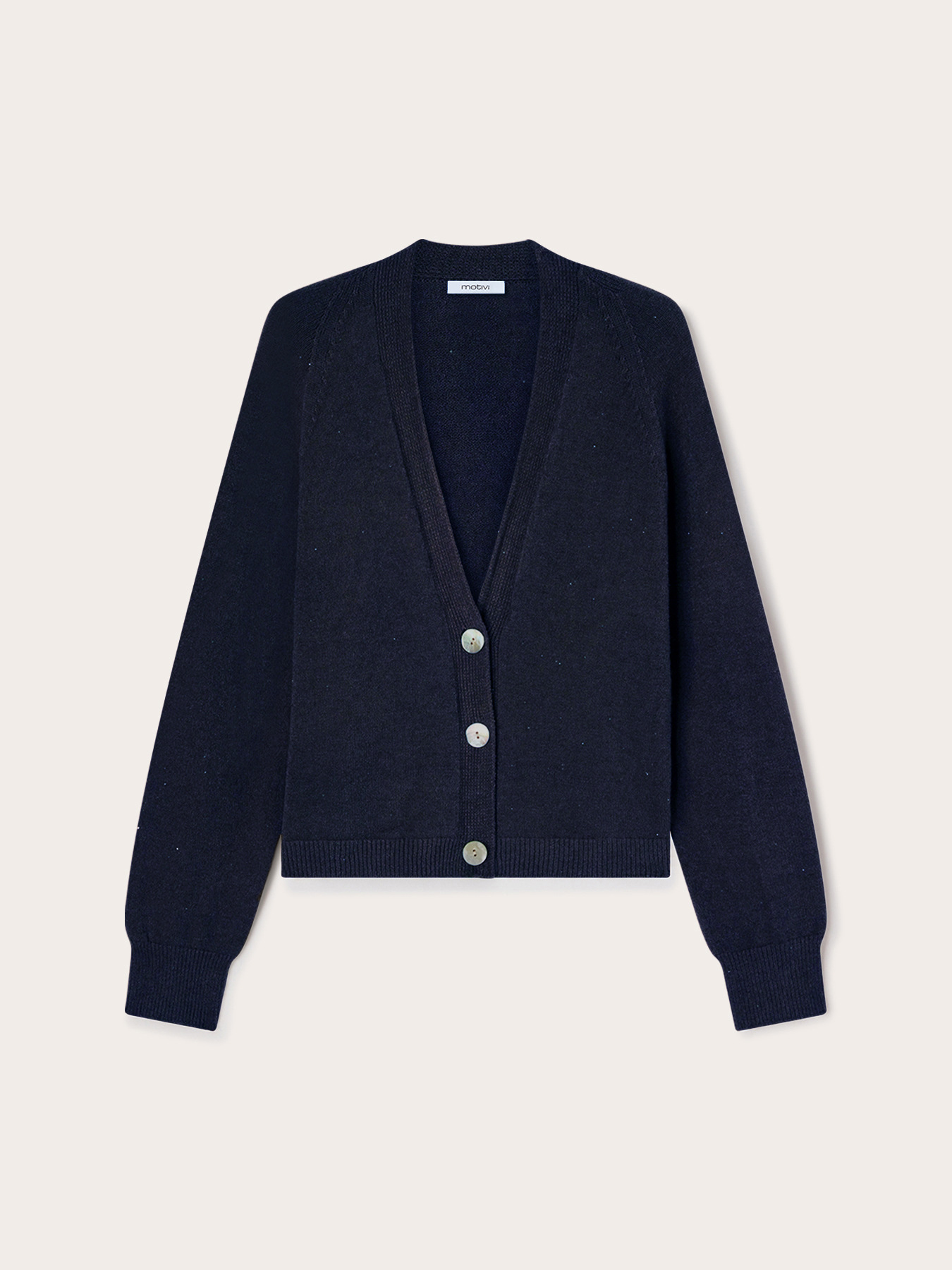 Cardigan en tricot fin col en v image number 4