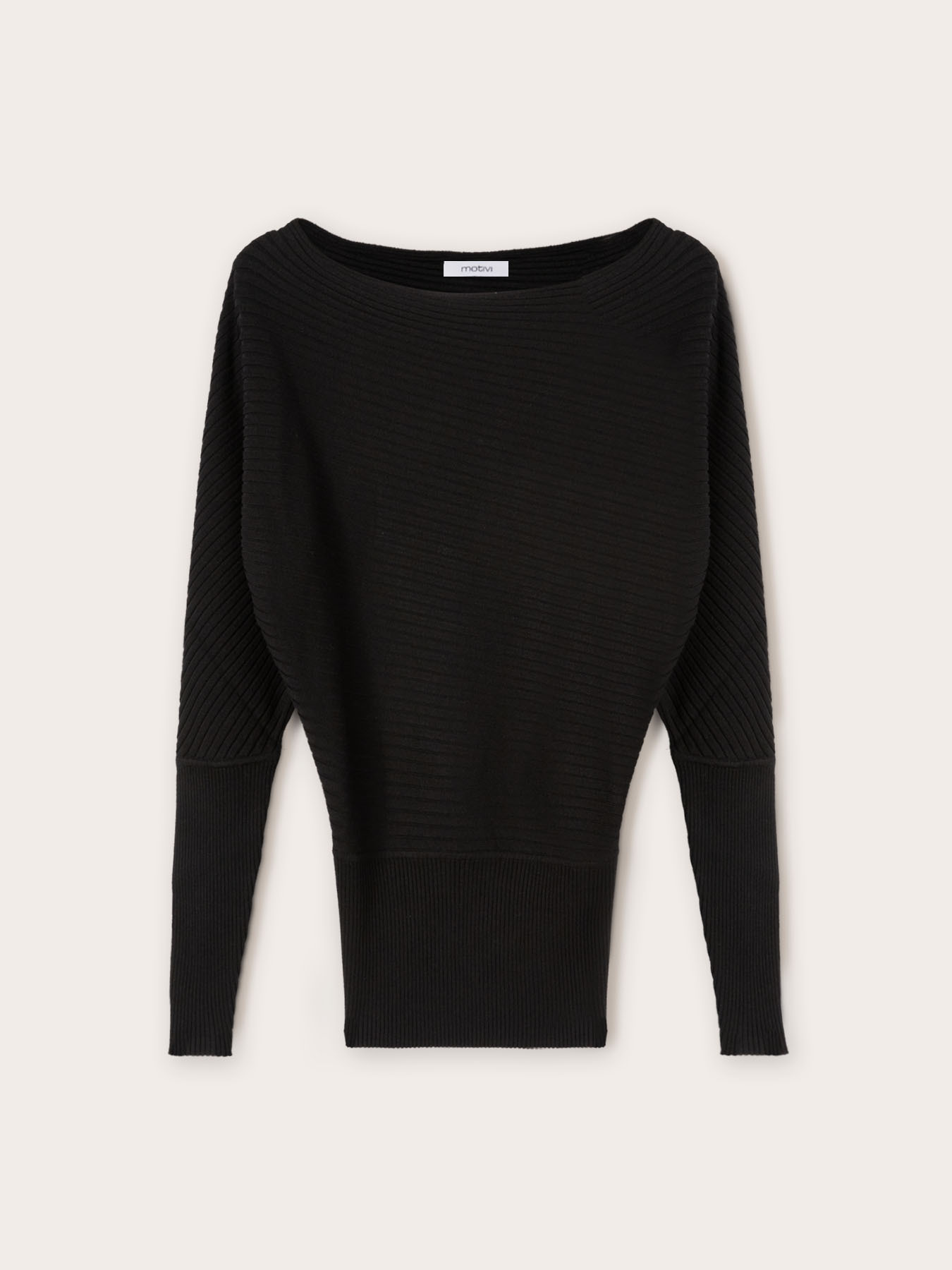 Asymmetrischer Pullover in Flachrippstrick image number 3