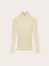 Turtleneck sweater with asymmetrical ribbed knit image number 4