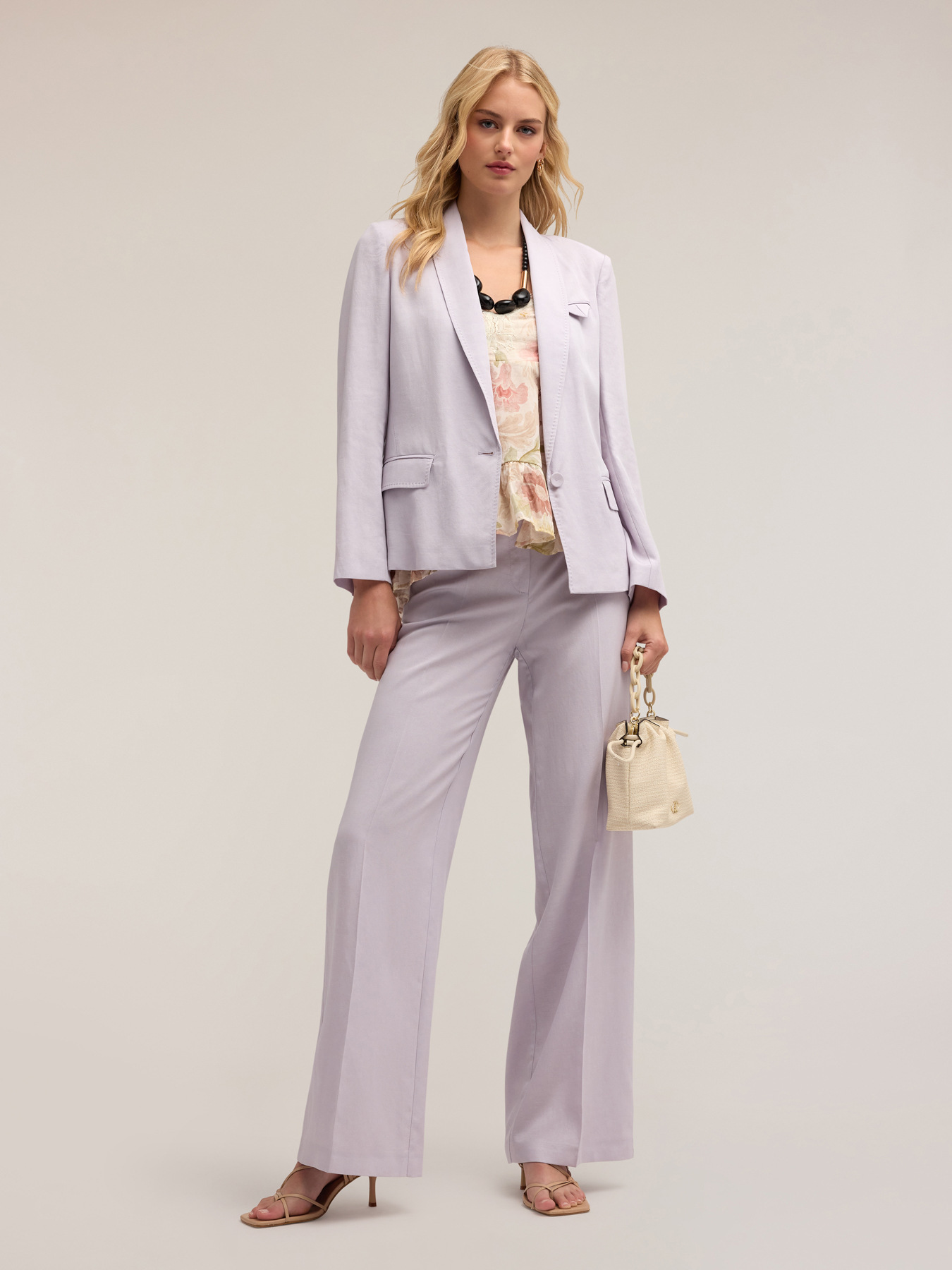 Single-breasted linen blend lyocell jacket image number 2