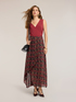 Jersey bodysuit top with draping and metal ring image number 2