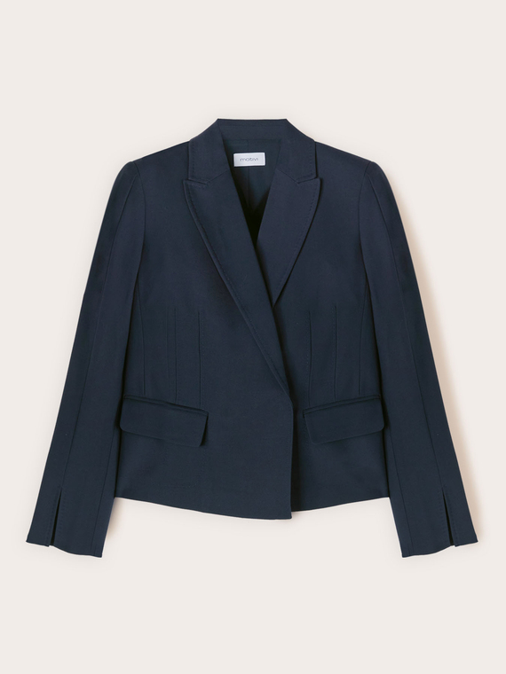 Blazer with slit at sleeve hem