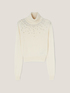 Angora blend turtleneck sweater with rhinestones image number 3