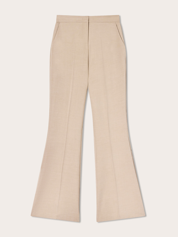 Flare pants with pressed crease