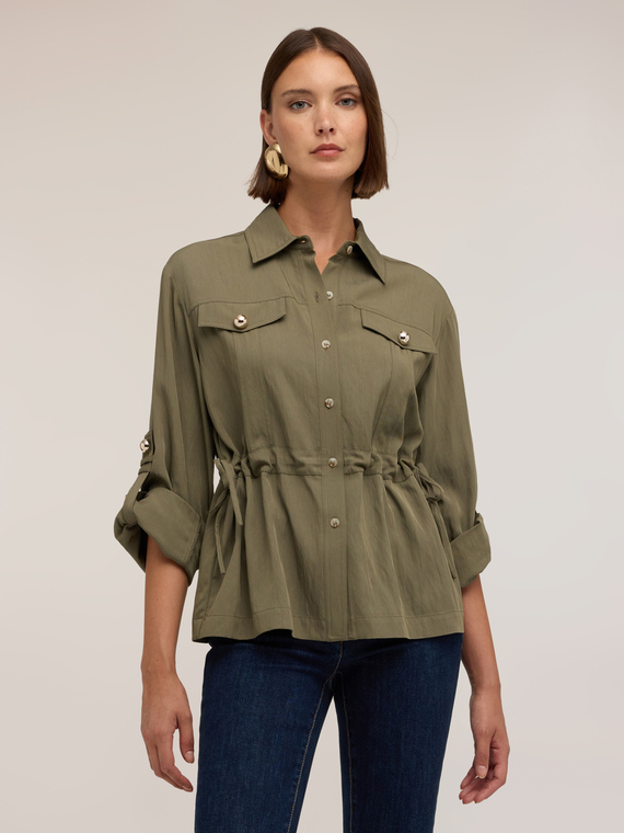Hemd mit Kordelzug aus Viskose-Twill