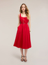 Flare dress in poplin with belt image number 2