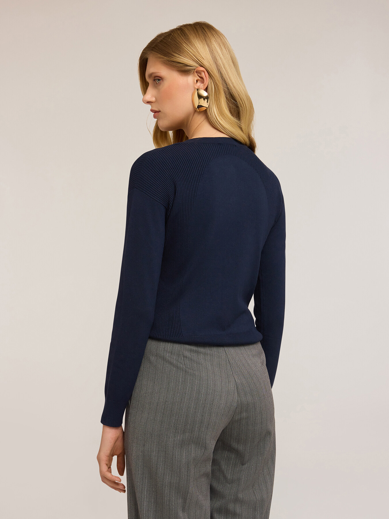 Cardigan with ribbed details image number 1