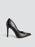 Faux leather court shoes image number 1