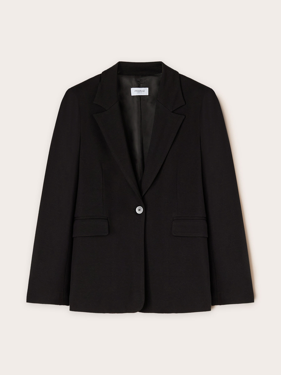 Blazer &agrave; simple boutonnage en maille Milano