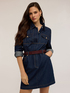 Vestito corto chemisier in denim image number 0