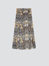 Jupe mi-longue fantaisie &agrave; fleurs image number 3