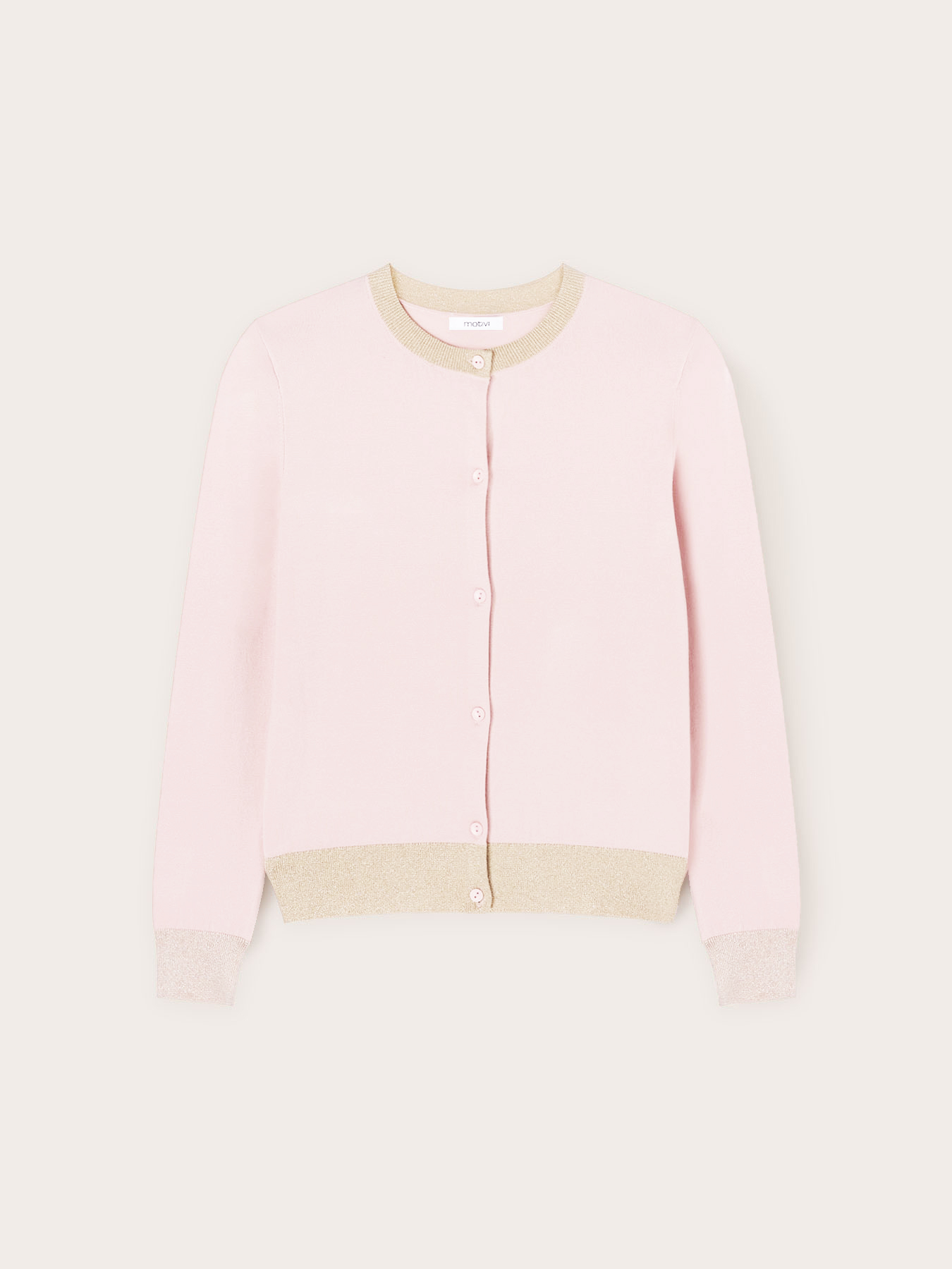 Cardigan with lurex trims image number 4