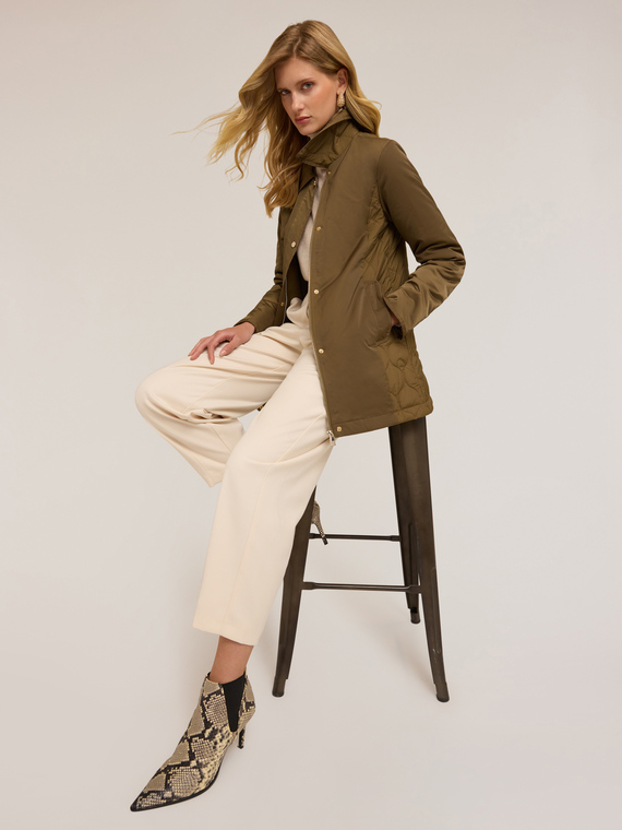 Quilted jacket in nylon and satin