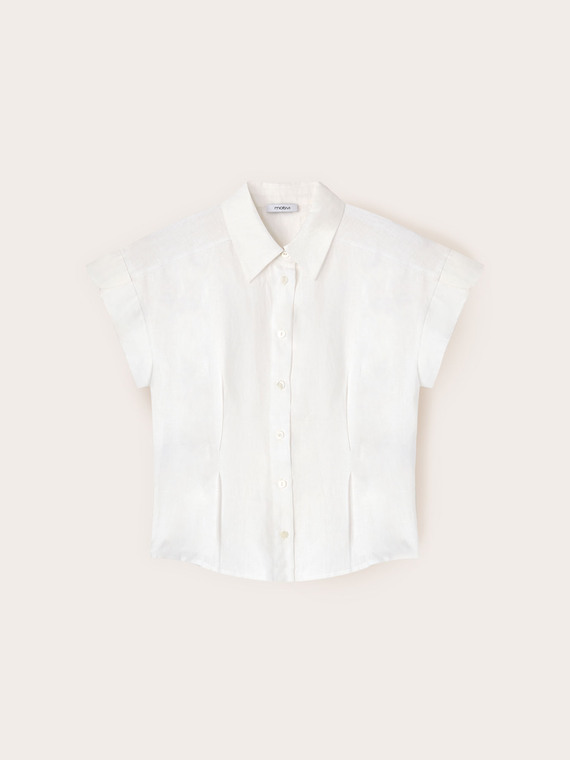 Camicia in lino con pieghe