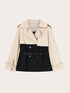 Short two-colour trench coat image number 4