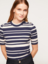 Striped rib knit T-shirt image number 2