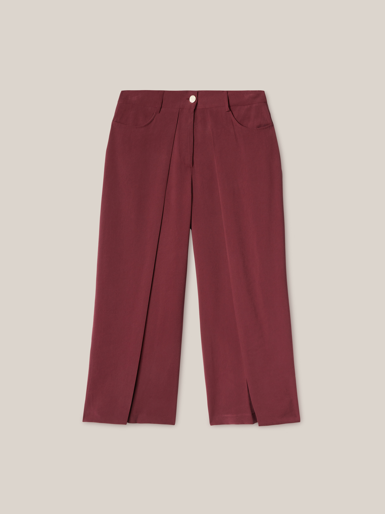 Pantaloni largi cu model plisat image number 0