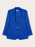 Oversized satin blazer with jewel button image number 4