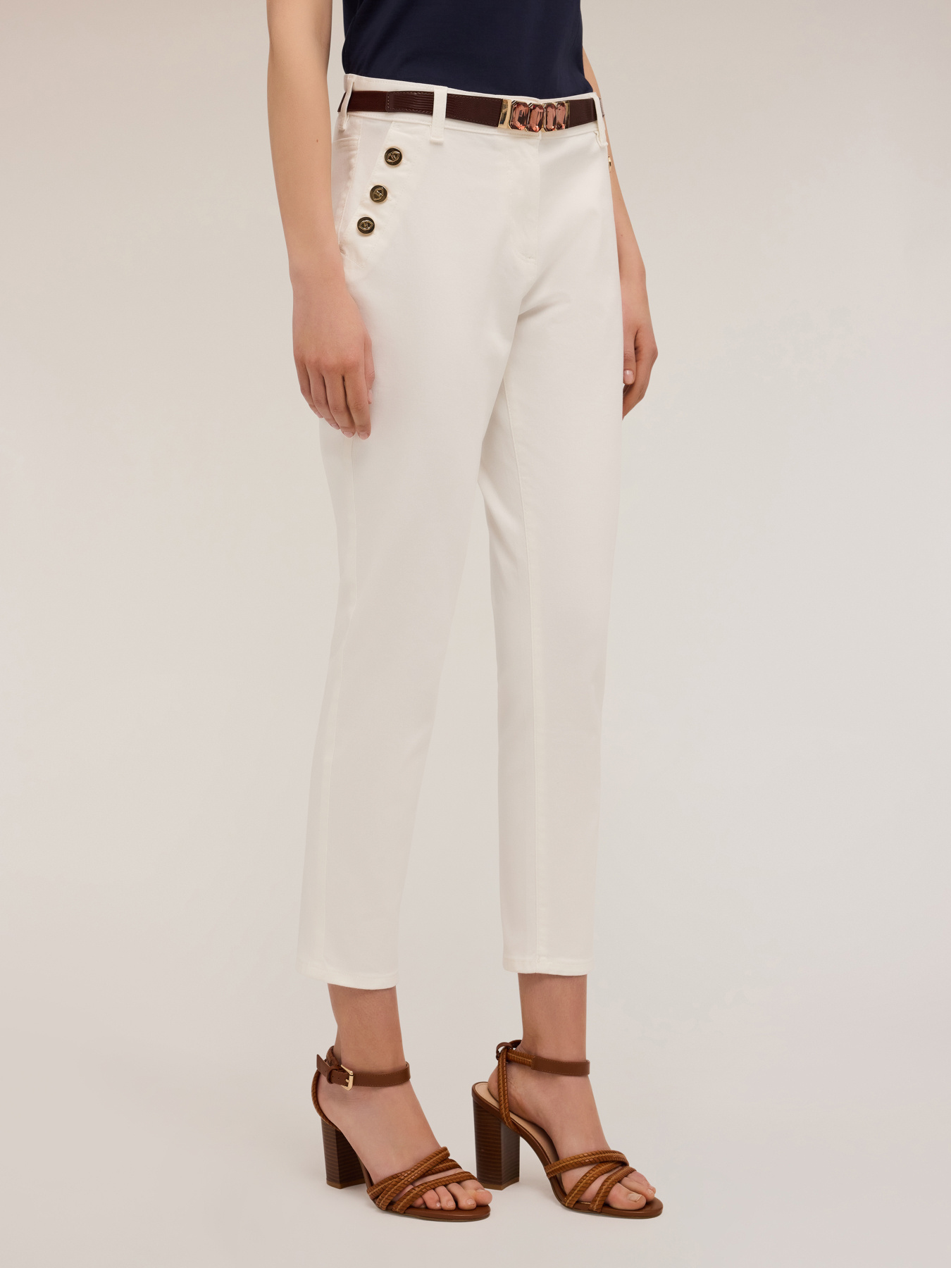 Regular trousers with metal buttons image number 3