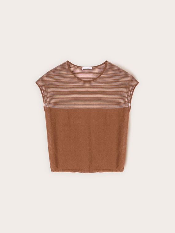 Pull &agrave; rayures en m&eacute;lange de lin