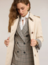 Trench ceintur&eacute; double boutonnage m&eacute;lange coton image number 3