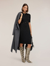 Ribbed knit sheath dress with button detailing image number 2