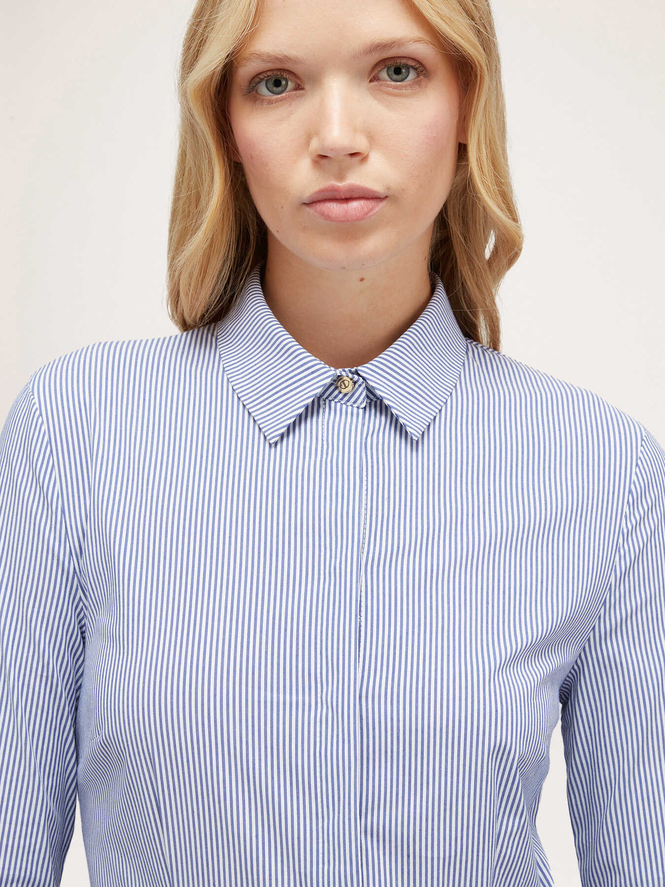 Hemdbluse aus gestreiftem Popeline image number 2