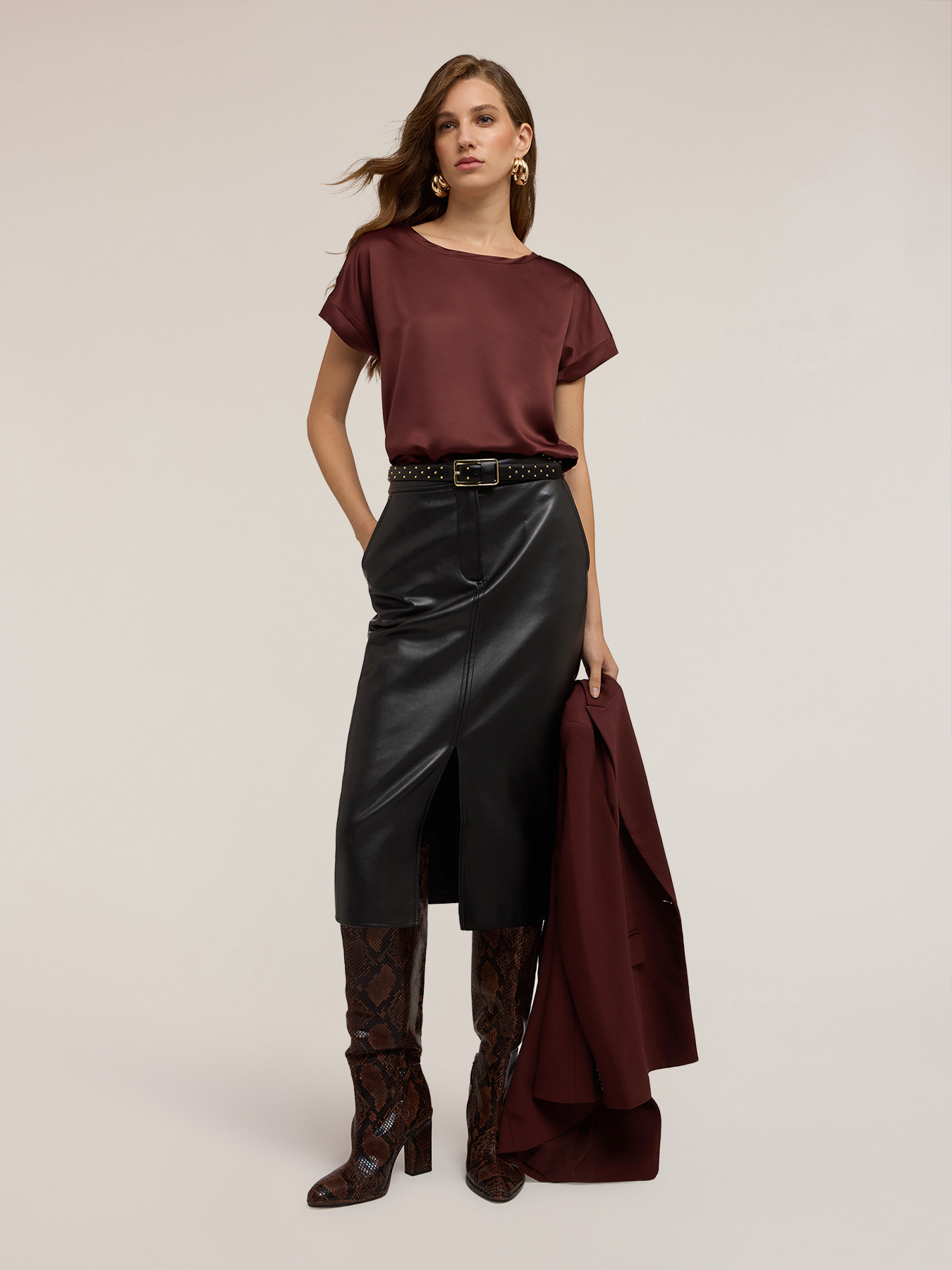 Two-material T-shirt image number 0