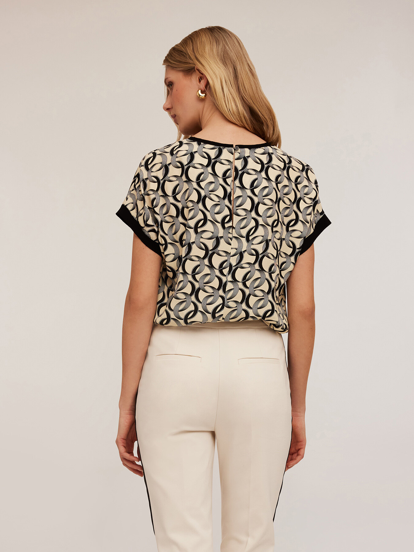 Bluză kimono cu model cu inele image number 1