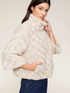 Short Astrakhan-effect faux fur cape image number 2