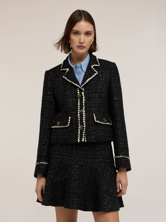 Boucl&eacute; jacket with trim