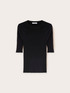 Short-sleeved ribbed knit top image number 4