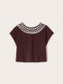 Jersey t-shirt with lace effect detailing image number 4