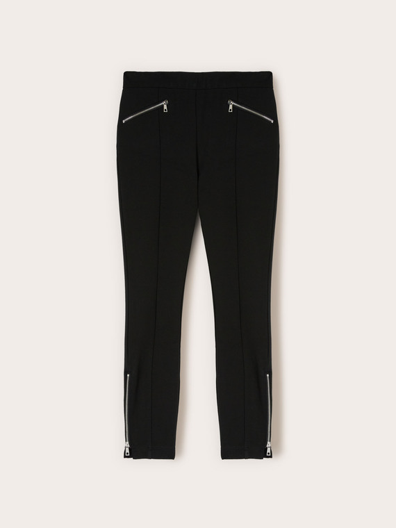 Slim fit trousers in milano rib