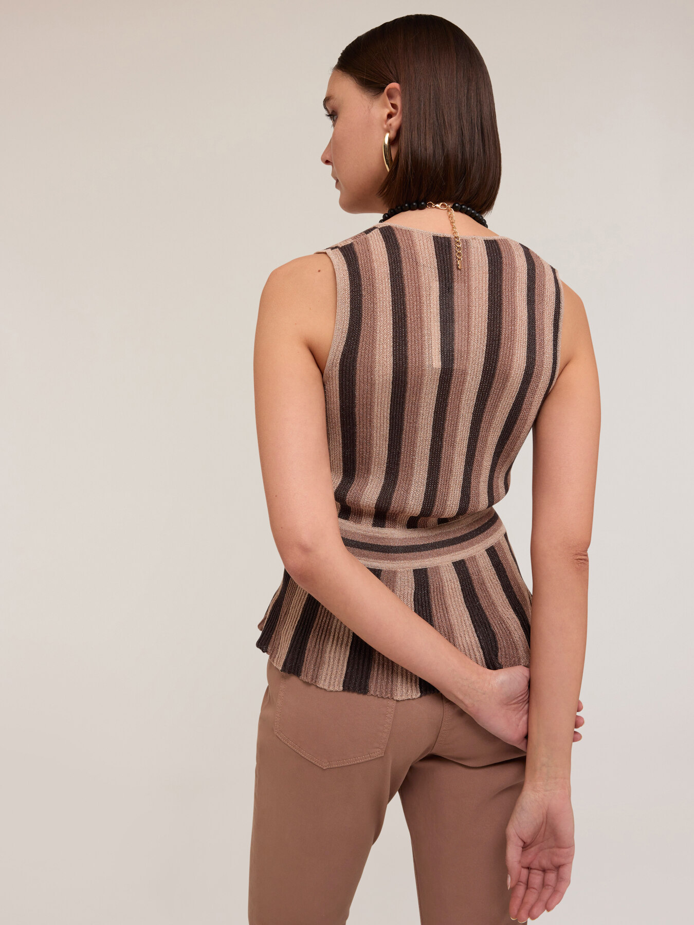 Top in maglia lurex a righe image number 1