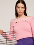 Maglia off-shoulders con motivo taschini image number 2