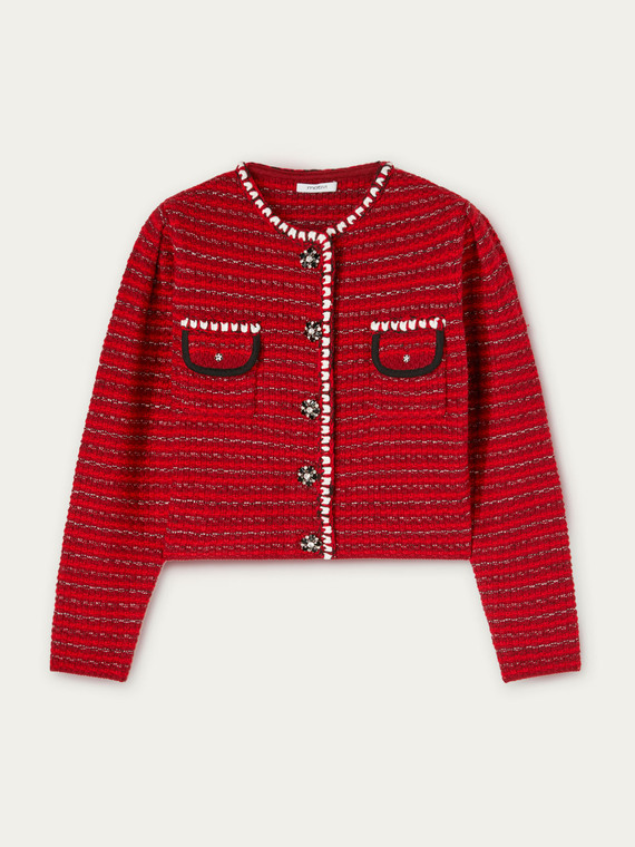 Veste en tricot imitation tweed