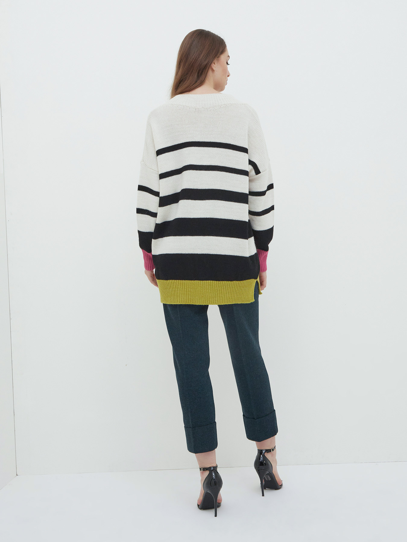 Wool blend stovepipe trousers image number 1