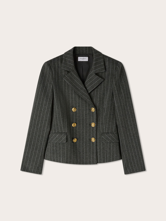 Pinstripe Milano stitch jacket