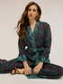 Unstructured jacket in cashmere print satin image number 0