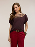 Tricou din jersey cu prelucrare efect dantelă image number 2