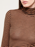 Long-sleeved striped cashmere blend turtle neck image number 2