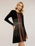 Striped knit flare dress image number 3