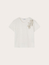 T-shirt with floral crystal and pearl appliqu&eacute; image number 4