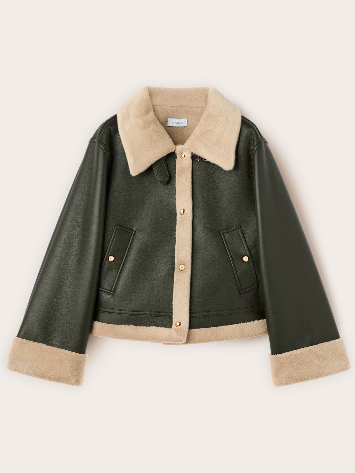 Shearling effect jacket with buttons image number 4