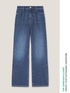 Jeans mit weitem Bein und dunkler Waschung image number 4